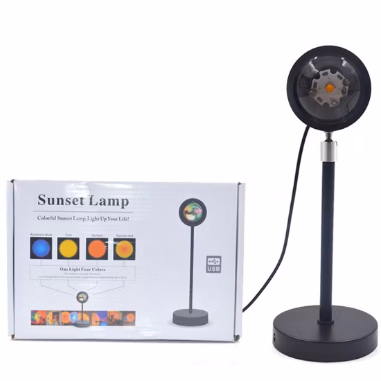 Luces LED Lámpara de pie Rainbow Night Light Rotación de 360 grados 16 colores cambiantes Lámpara de puesta de sol Proyector