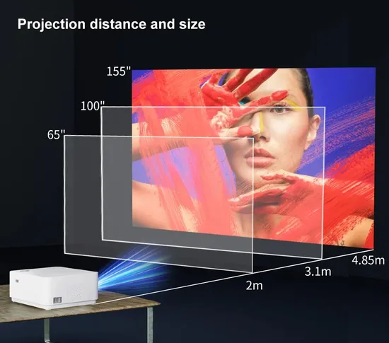 Proyector 4K para juegos con retraso bajo, frecuencia de actualización de 240 Hz, proyector de cine en casa de TV de 3400 lúmenes 4K Beamer